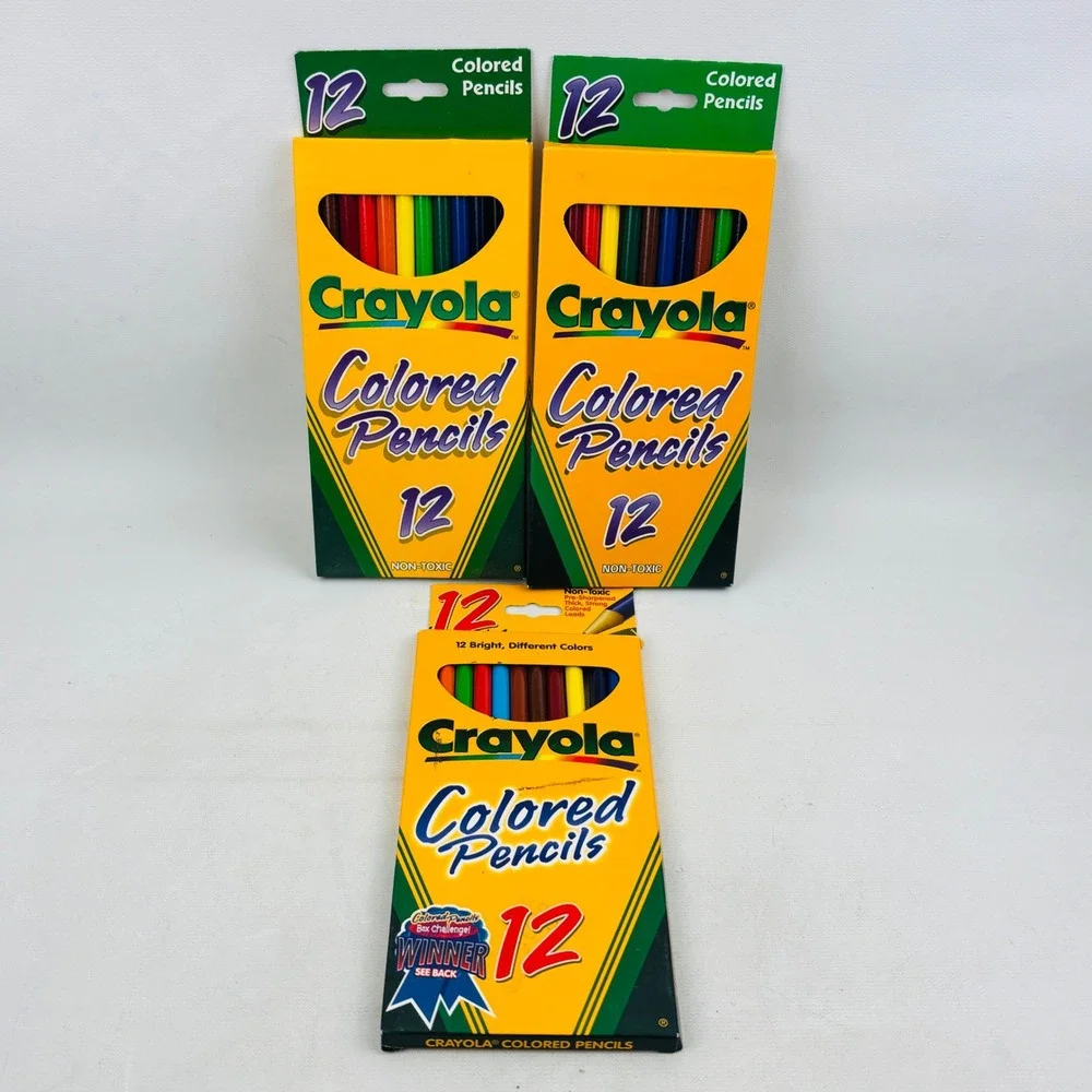 Vintage Crayola Colored Pencils 12 Count Lot of 3 Packs‎ 1998 1999 2000